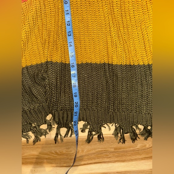 Cato Women's White/Orange/Gold/Green Knit Sweater w/ Fringe Size 18/20W - Picture 4 of 8